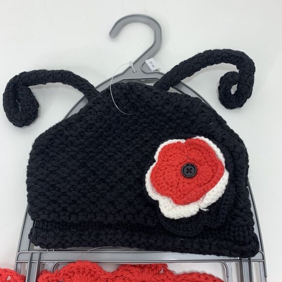 New LITTLE NEWCOMERS BABY'S FIRST Photo Photographing Ladybug Crochet Outfit - Picture 4 of 7